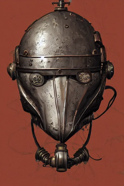 Image similar to steampunk helmet fantasy art mask robot ninja stylized digital illustration sharp focus, elegant intricate digital painting artstation concept art global illumination ray tracing advanced technology chaykin howard and campionpascale and cooke darwyn and davis jack