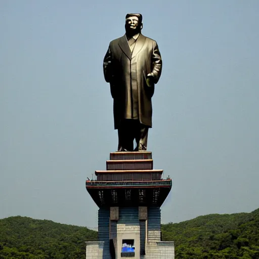 Image similar to kim jong un as marble christo redentor statue