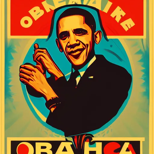 Prompt: obama hope poster by shepard fairey but it says cope