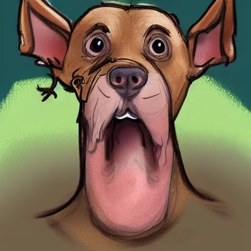Prompt: a man horrified that his dog has turned into a legume, photorealistic, concept art, wikihow
