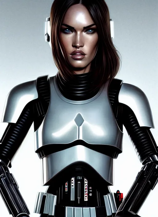 Prompt: symmetry!! gantz portrait of megan fox wearing a stormtrooper helmet, unholy, intricate, highly detailed, dynamic lighting, digital art, digital painting, artstation, terence nielsen, sharp focus, illustration, art by artgerm and greg rutkowski and moebius, 8 k