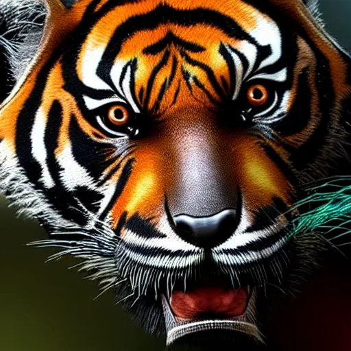 Prompt: -4 low poly Sumatran tiger octane unreal engine render 4k