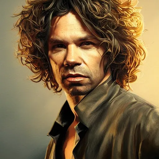 Prompt: a portrait of michael hutchence as a wizard, upper half portrait, urban motifs, intricate, elegant, highly detailed, digital painting, trending on artstation, concept art, smooth sharp focus, illustration, art by artgerm and greg rutkowski