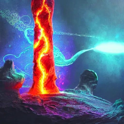 Image similar to a cosmic lava lamp, dynamic lighting, fantasy concept art, trending on art station, stunning visuals, creative, cinematic, ultra detailed