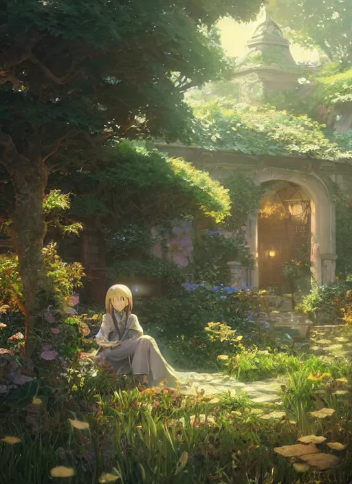 Prompt: a portrait of the emerald herald in the garden, fine details, intricate, tone mapped, ambient lighting, highly detailed, digital painting, concept art, sharp focus, by makoto shinkai and akihiko yoshida and hidari and wlop