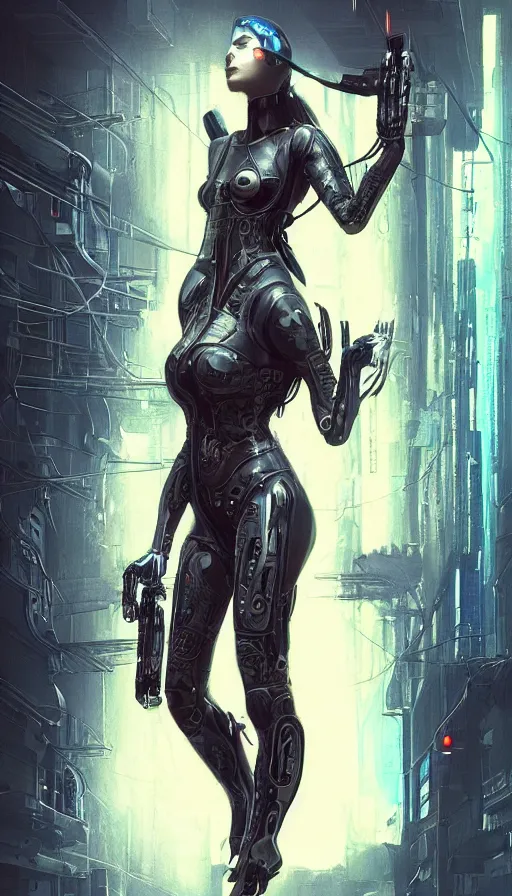 Image similar to I have no mouth and i want to scream, cyberpunk angry gorgeous gunslinger, alterd carbon, William Gibson, neon, fibonacci, sweat drops, insane, intricate, highly detailed, digital painting, artstation, concept art, smooth, sharp focus, illustration, Unreal Engine 5, 8K, art by artgerm and greg rutkowski and alphonse mucha