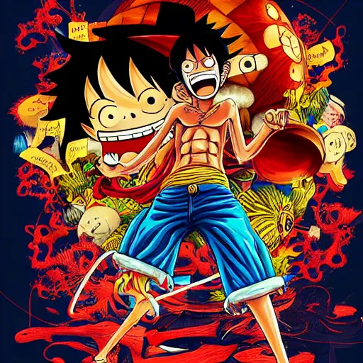 Luffy One Piece - Cute Anime Characters. . . @fikalmyid . . Made with  Midjourney. Like, Comment, and Share . . #opensea #openseanft…