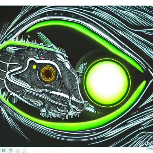 Prompt: cybernetic wolf eye, futuristic, cyberpunk, digital illustration, photo - realistic, macro, extremely detailed, vivid, neon, dramatic lighting, intricate details