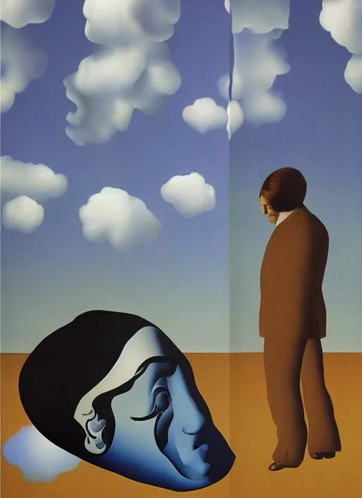 Image similar to phase transition by rene magritte and salvadore dali