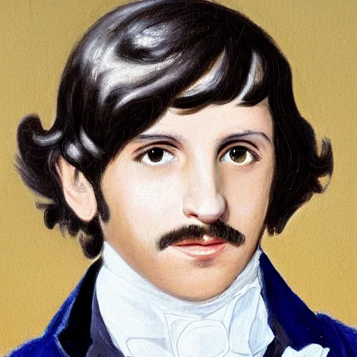 Image similar to regency era painting of a young ringo starr by adam buck