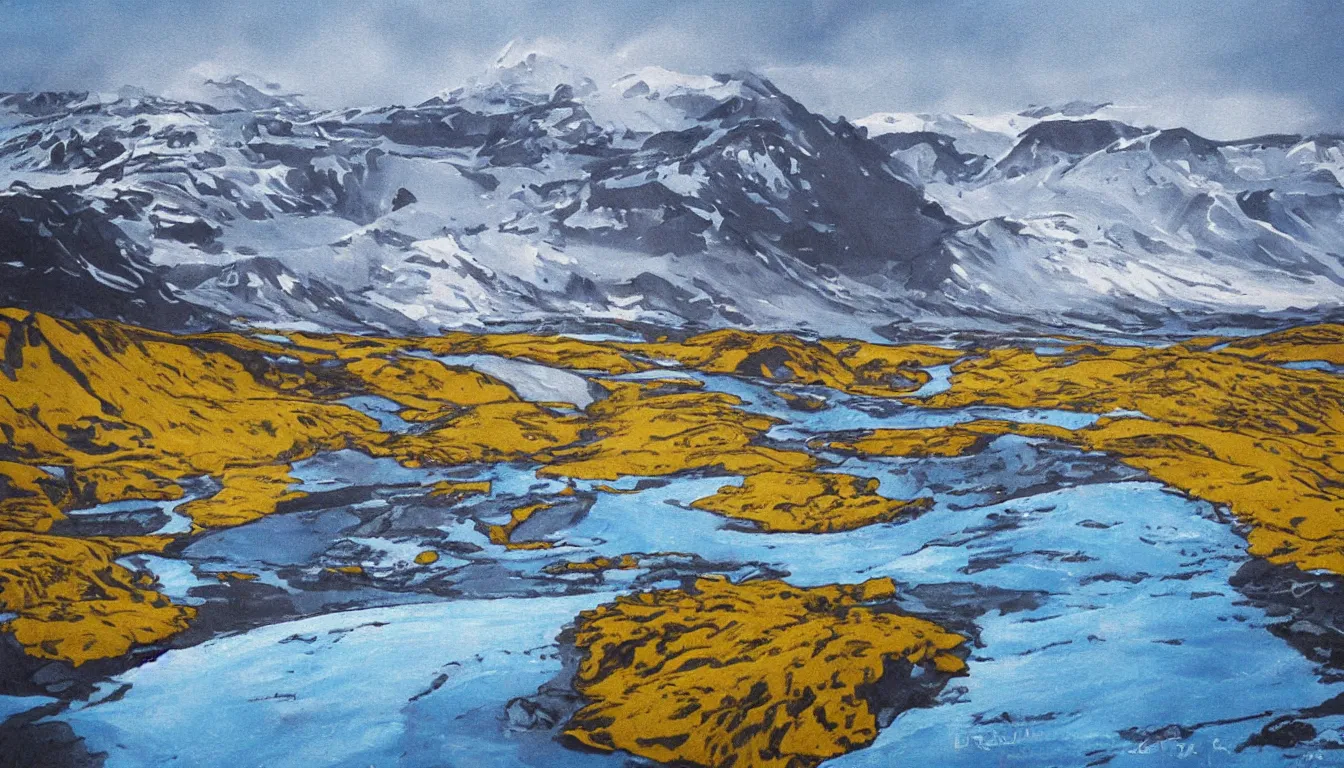 Image similar to iceland, detailed painting