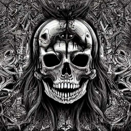 Image similar to HD intricate details fine line gothic grunge style death-metal horrorcore albumcover digital art trending on artstation