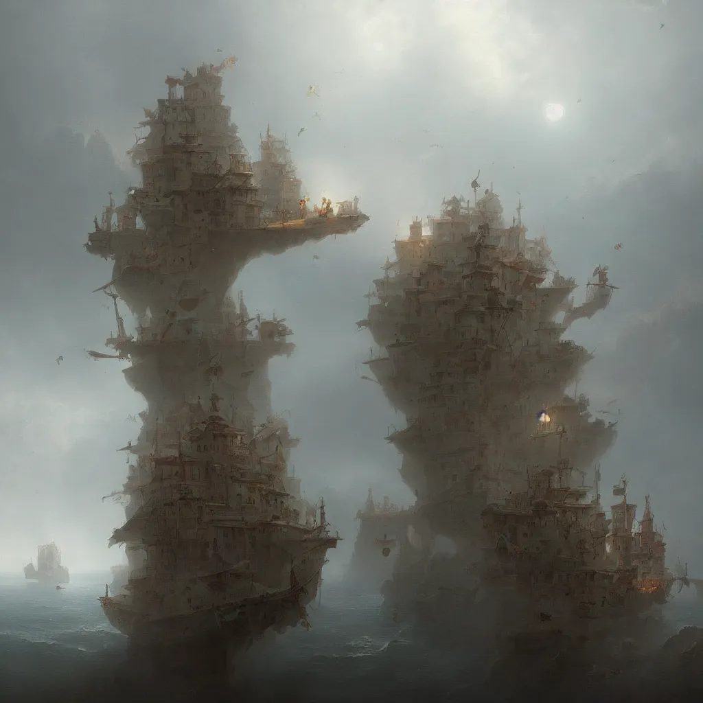 Image similar to 2 d platform game designed by ivan aivazovski