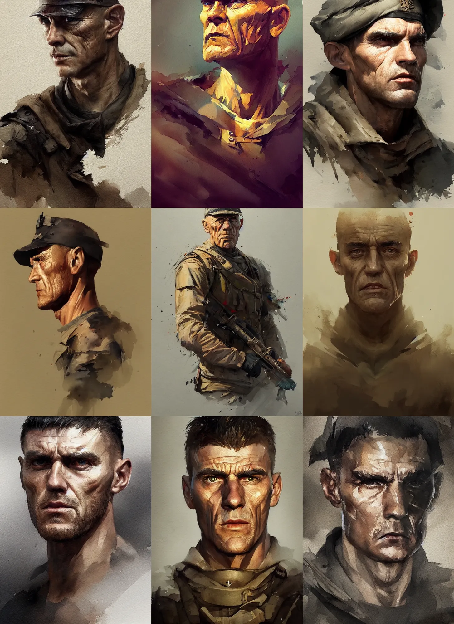 Prompt: portrait painting of gunny trending on artstation in the style of greg rutkowski, 3 d, watercolor, beautiful, hawk, young