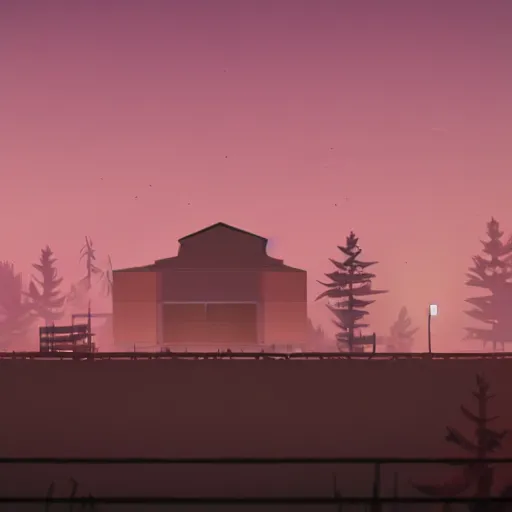 Image similar to A still from the videogame Kentucky Route Zero.