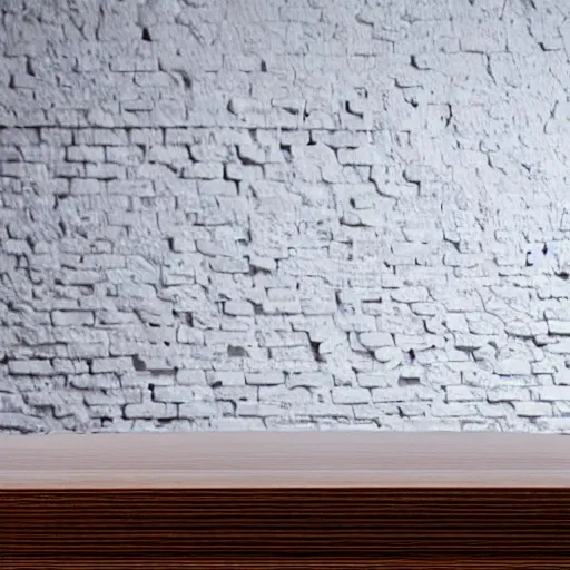 Image similar to an ultra high definition professional studio photograph, 5 0 mm f 1. 4 iso 1 0 0. the photo is set in a plain empty white studio room with a plain white plinth centrally located. the photo depicts a brick on the plinth in the centre of the photograph. three point light.