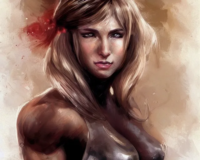 Prompt: portrait of samus aran as a very attractive female bodybuilder bride, elegant, fantasy, hd shot, digital portrait, beautiful, artstation, comic style, by artgerm, guy denning, jakub rozalski, magali villeneuve and charlie bowater