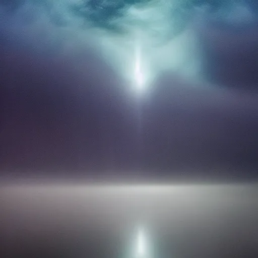 Image similar to sailing into the unexplored mist, cinematic fantasy photography, magical, bioluminescence