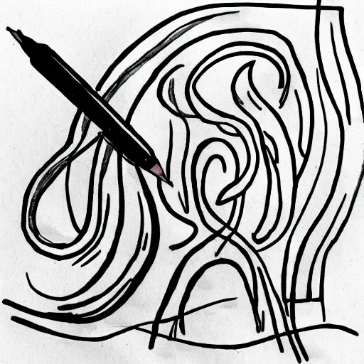 Image similar to stickman and flames drawn stylized on squared paper with pen. each line is drawn several times.