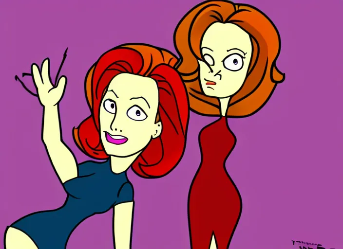 Image similar to dana scully in the style of ninteen eighties tv animation, filmation, toei animation, studio trigger