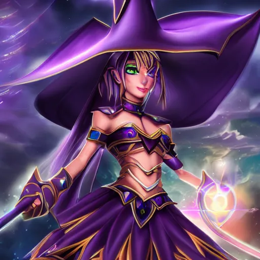 Image similar to beautiful dark magician girl, full body, mystical, ultra detailed, 4 k