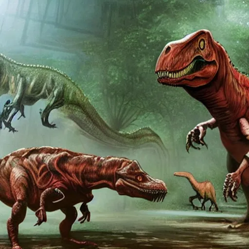Prompt: concept art for prequel to jurassic park - n 5