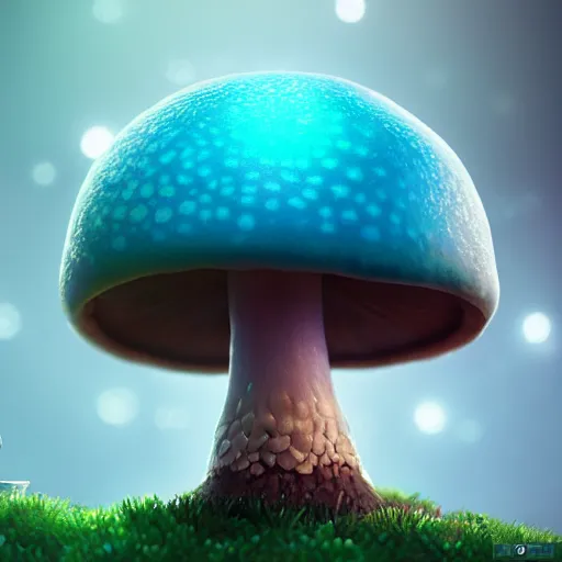 Image similar to : kawaii mushroom Character ,hyper detailed art station  parabolic lighting contest winners unrealengine trending on artstation,cinematic, hyper realism, high detail, octane render, 8k