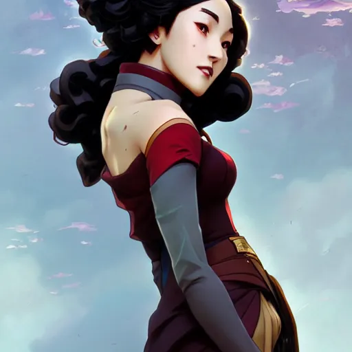 Prompt: Asami Sato from The Legend of Korra, fantasy, intricate, elegant, highly detailed, digital painting, artstation, concept art, matte, sharp focus, illustration, art by Artgerm and Greg Rutkowski and Alphonse Mucha