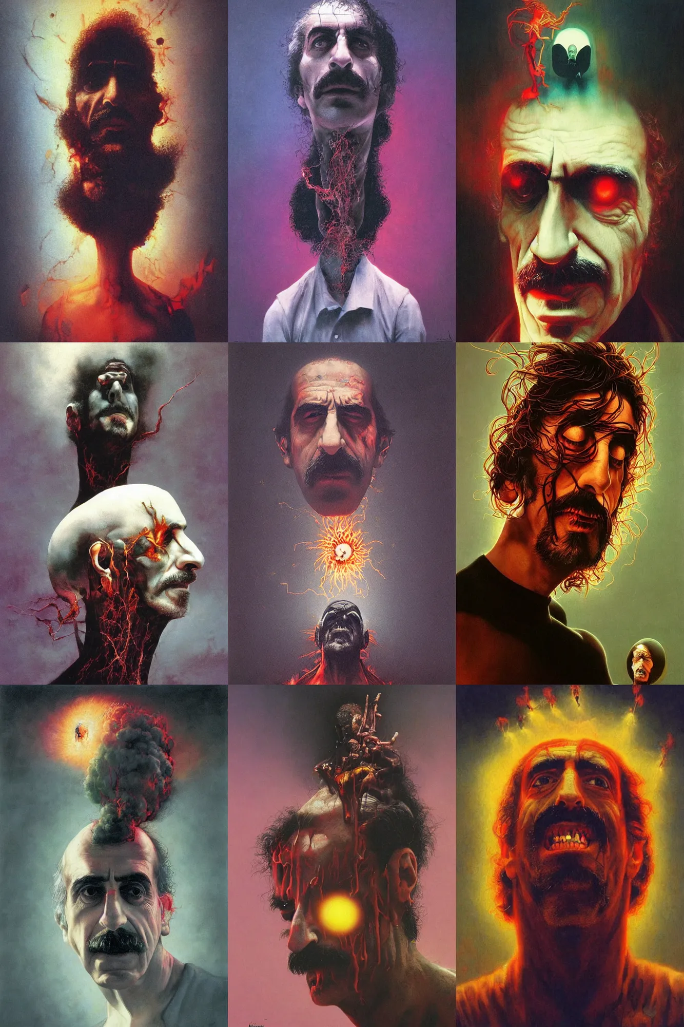 Prompt: frank zappa with evil music exploding out of his head, cinematic lighting, soft bokeh, sci-fi, modern, colourful, highly detailed, digital painting, artstation, concept art, sharp focus, illustration, by Beksiński and caravaggio
