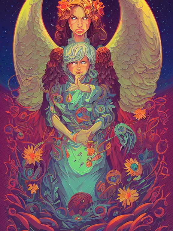 Image similar to portrait of the four season guardian angel, concept art, wiccan, poster art, behance contest winner, high detailed painting by jeremiah ketner and dan mumford