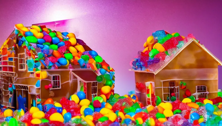 Prompt: House made of candy ,god rays, incredible lighting, 4k photography award winning,