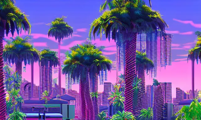 Prompt: village in a vaporwave jungle, 4k, ultra realistic, award winning Photograph