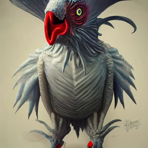 Prompt: a cockatoo Cthulhu hybrid , made by Stanley Artgerm Lau, WLOP, Rossdraws, ArtStation, CGSociety, concept art, cgsociety, octane render, trending on artstation, artstationHD, artstationHQ, unreal engine, 4k, 8k,