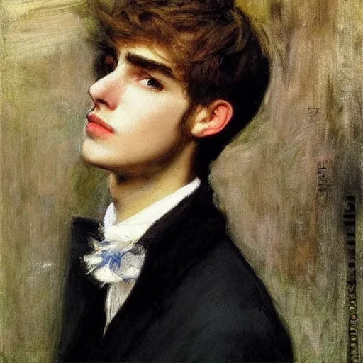 Image similar to painting of handsome beautiful prince in his 2 0 s named shadow at a party, elegant, clear, painting, stylized, art, art by john everett millais, john william waterhouse