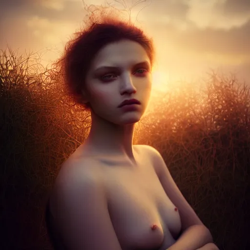 Image similar to photographic portrait of a stunningly beautiful emo renaissance female in soft dreamy light at sunset, contemporary fashion shoot, by edward robert hughes, annie leibovitz and steve mccurry, david lazar, jimmy nelsson, breathtaking, 8 k resolution, extremely detailed, beautiful, establishing shot, artistic, hyperrealistic, beautiful face, octane render