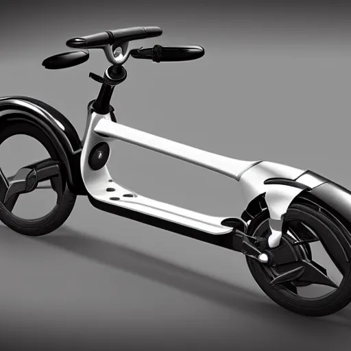 Image similar to electric scooter, futuristic, techno, cyberpunk, product design, render, concept, fun, swag