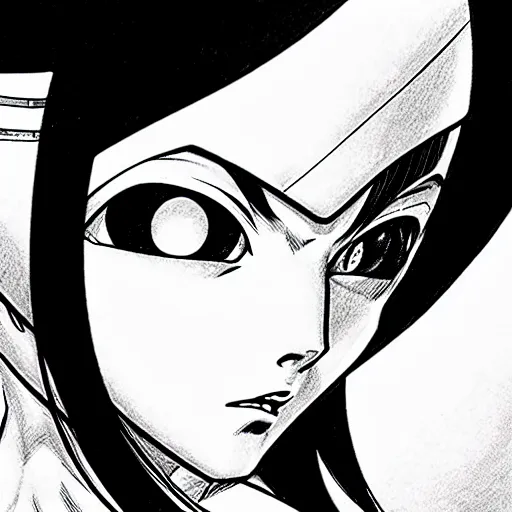 Image similar to alita by yukito kishiro. medium shot. black and white manga. pencil drawing.