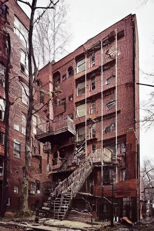 Prompt: (((((a ramshackle manhattan brick brownstone deep in the forest))))) by Tuomas Korpi!!!!!!!!!!!!!!!!!!!!!!!!!!!