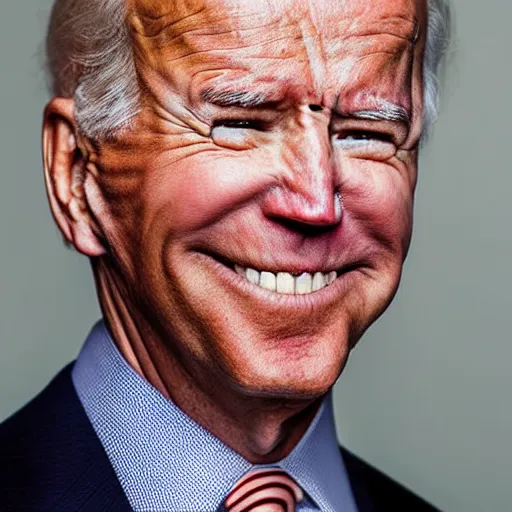 Image similar to closeup of joe biden chewing tabacco, award winning photography, portrait