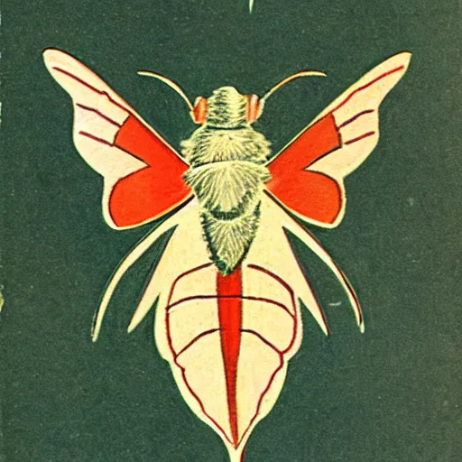 Prompt: 1 9 5 0 s dictionary illustration of a moth - 4