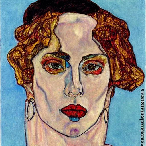 Prompt: lady gaga painted by egon schiele