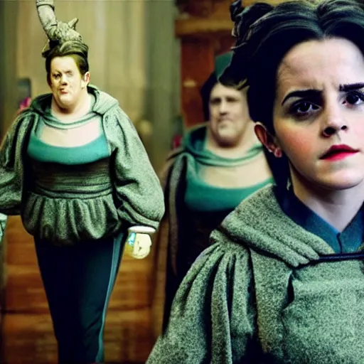 Prompt: emma watson as inflated aunt marge