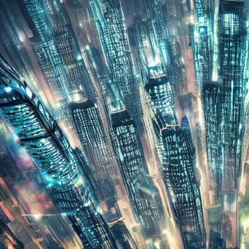 Prompt: utopian futuristic city, aerial photography, tilt shift, highly detailed, high quality, high resolution