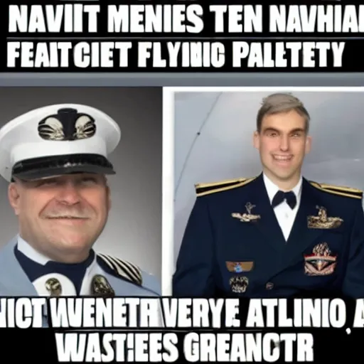 Image similar to meme with a navy combat pilot about flying grand pianos