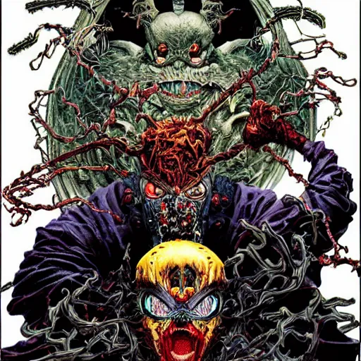 Prompt: portrait of crazy spawn the violator, symmetrical, by yoichi hatakenaka, masamune shirow, josan gonzales and dan mumford, ayami kojima, takato yamamoto, barclay shaw, karol bak, yukito kishiro