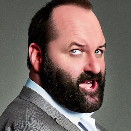 Prompt: Tom Segura looking disgusted