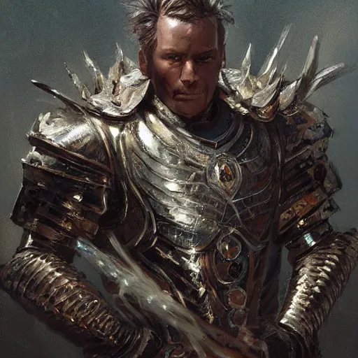 Image similar to a beautfiul award winning commission portrait of a man wearing diamond victorian armour,digital art,art by greg rutkowski,character design by charles bowater,photorealistic,ross tran,hyperdetailed,detailed face,fascinating,2021,western comic style