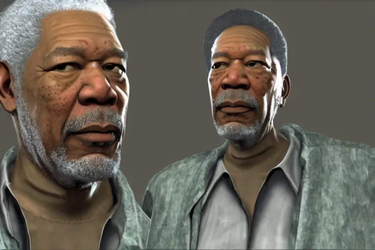 Image similar to morgan freeman in half life 2