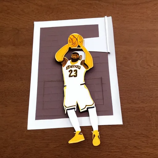 Prompt: lebron james paper craft