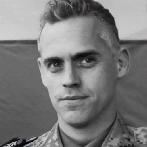 Image similar to jordan peterson in military uniform, military photo, vietnam war